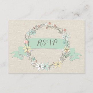 Clásico Wreath Floral y Banner RSVP