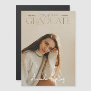 Clásico y Elegante Imán Grad Fotográfico Titular