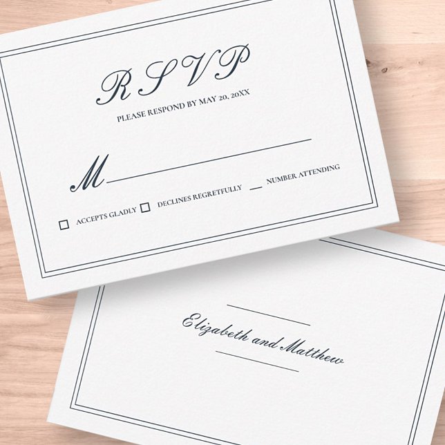 Clásico y Simple Elegante Boda RSVP (Subido por el creador)