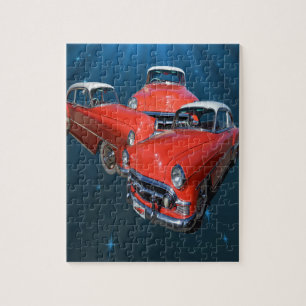 Clásicos Coches Rojos Y Blancos, Rompecabezas