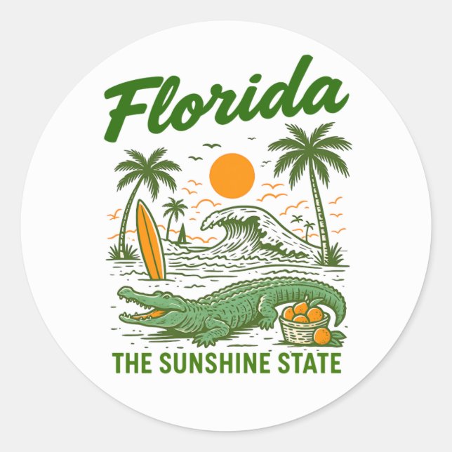 Clásicos de Florida - Pegatinas del Estado del Sol (Anverso)