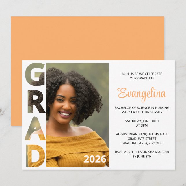 Class 2026 BSN Nursing Graduate Party Invitation (Anverso / Reverso)