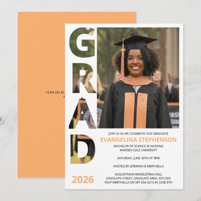 Class 2026 RN Nursing Graduate Party Invitation (Anverso / Reverso)