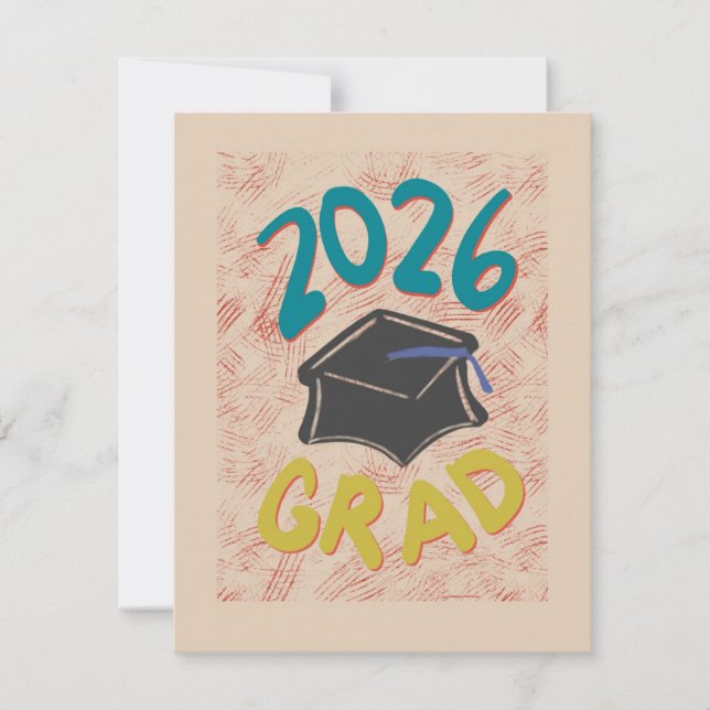 Class of 2026 Grunge Style Graduation Announcement (Anverso)