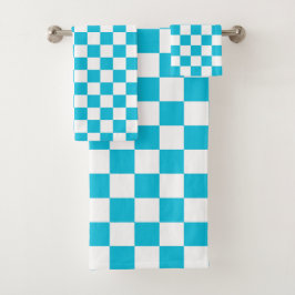 Classic aqua blue checkerboard