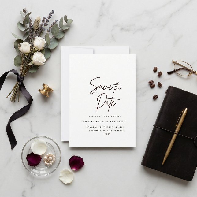 classic black and white whimsical save the date (Subido por el creador)