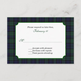 Classic Black Watch Tartan Wedding RSVP