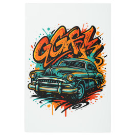 Classic Car Graffiti Poster