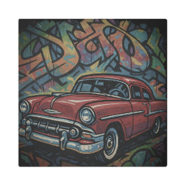 Classic Car Graffiti Poster