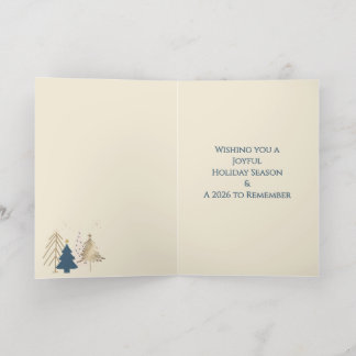 Classic Christmas Tree Seasons Greetings Gold