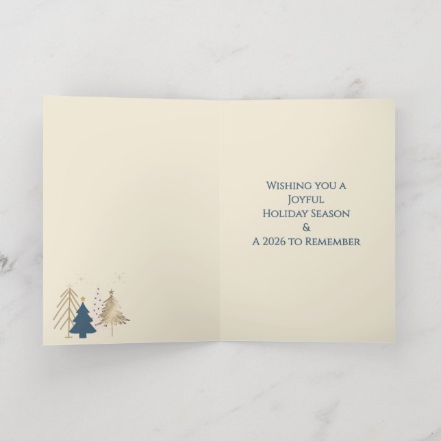 Classic Christmas Tree Seasons Greetings Gold (Distribución Interior)