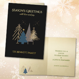 Classic Christmas Tree Seasons Greetings Gold