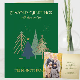 Classic Christmas Tree Seasons Greetings Gold