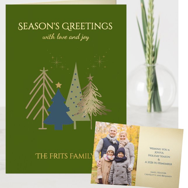 Classic Christmas Tree Seasons Greetings Gold Foil (Subido por el creador)