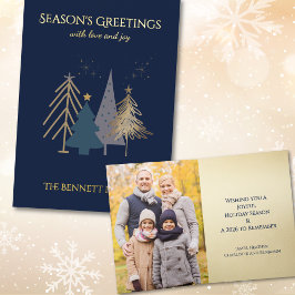Classic Christmas Tree Seasons Greetings Gold Foil