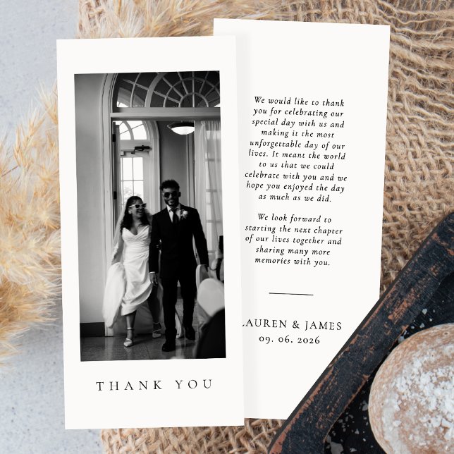 Classic Formal Wedding Photo Strip Thank You Card (Subido por el creador)