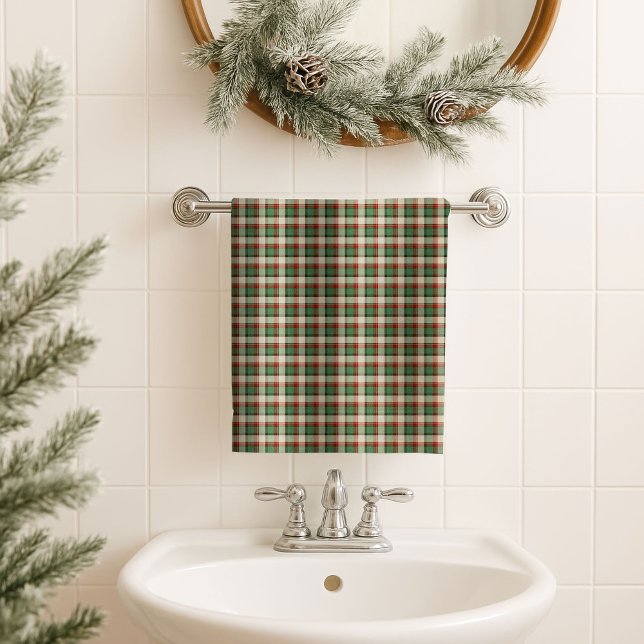 Classic Gift Towel Red Green Plaid for Christmas (Classic Gift Towel Red Green Plaid for Christmas)