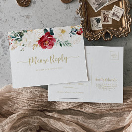 Classic Gold Burgundy White Menu Choice Rsvp