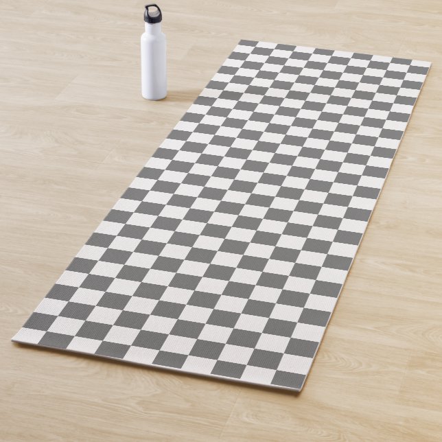 Classic Grey checkerboard Yoga Mat (In situ)