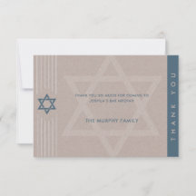 Classic Kraft Bar Mitzvah - Tarjeta de agradecimie