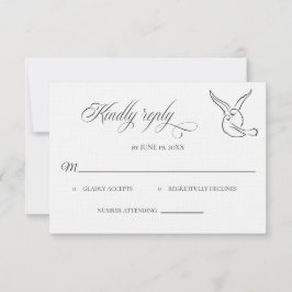 Classic Love Birds Wedding RSVP card