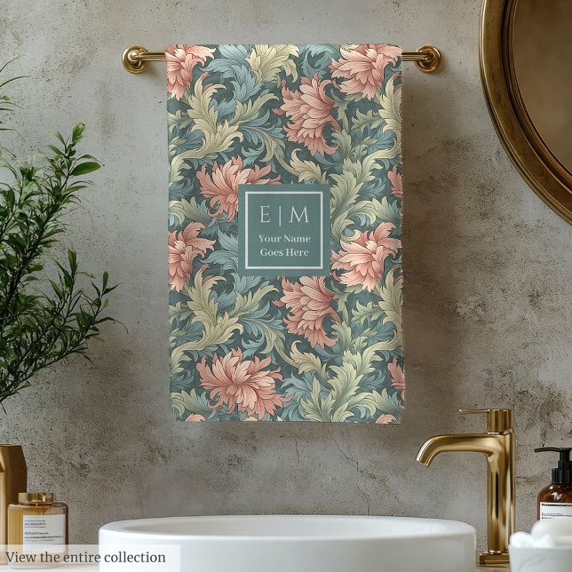 Classic Morris Inspiro Pastel Floral Nombre person (Classic Morris Inspired Pastel Floral Custom Name)