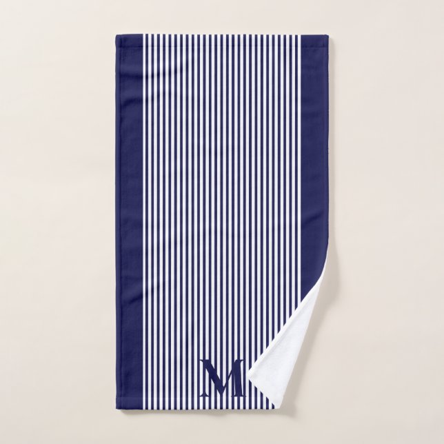 Classic Nautical Navy Blue Luxury (Toalla de mano)