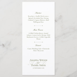 Classic Olive Wedding Menu