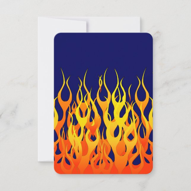 Classic Racing Flames Fire on Navy Blue (Anverso)