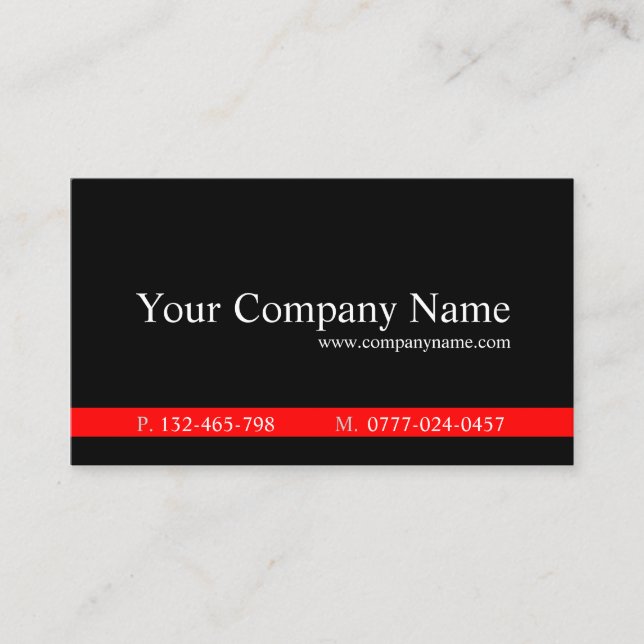 Classic Red and Black Professional - Tarjeta de vi (Anverso)