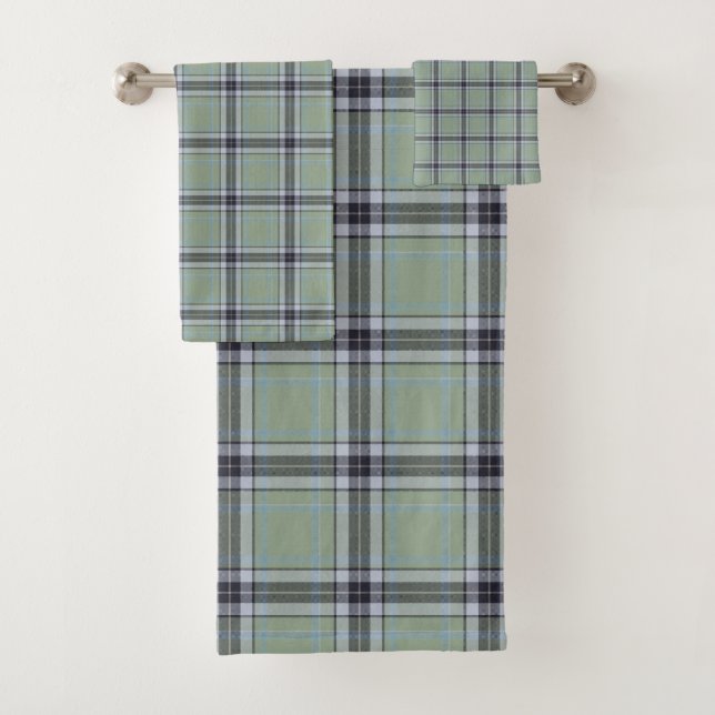 Classic Sage Green Blue Gray Tartan Plaid Pattern (In situ)