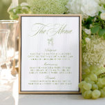 Classic Sage Green & Blue Striped Wedding Menu<br><div class="desc">A refined wedding menu card designed with soft sage green and blue vertical stripes, timeless serif fonts, and romantic script accents. Personalized initials appear on the back (optional and fully editable). Ideal for garden weddings, summer receptions, or classic outdoor celebrations. Part of the “Iris” Wedding Collection — explore the full...</div>
