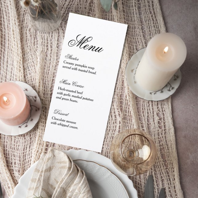 Classic Script Wedding Reception Menu (Subido por el creador)