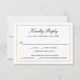 Classic Simple Elegance Gold RSVP con opción de me