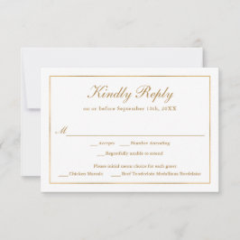 Classic Simple Elegance Gold RSVP con opción de me