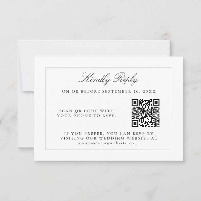 Classic Simple Elegance Wedance Wedding RSVP con c (Anverso)