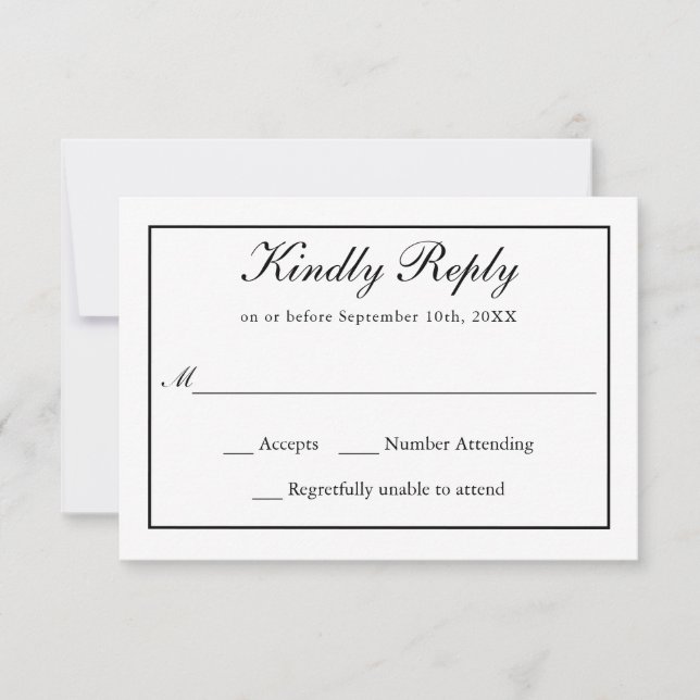 Classic Simple Elegance Wedding RSVP (Anverso)