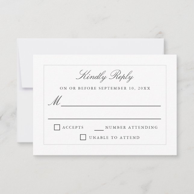 Classic Simple Elegance Wedding RSVP (Anverso)