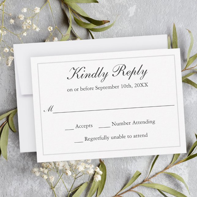 Classic Simple Elegance Wedding RSVP (Subido por el creador)