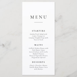 Classic Simple Wedding Menu Card