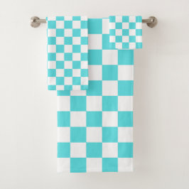 Classic visual turquoise blue checkerboard
