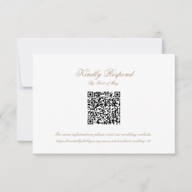 Classic Wedding Monogram Crest QR code RSVP Card (Anverso)