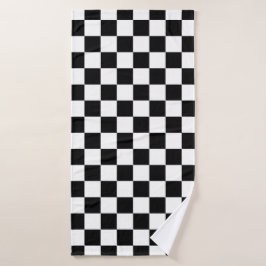 Classic White with Black Square Pattern Style