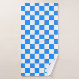 Classic White with Blue Square Pattern Style