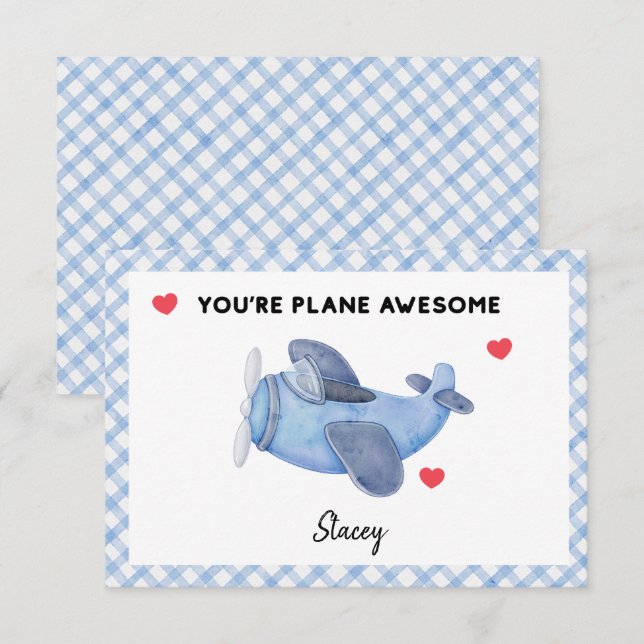 Classroom Valentine "Plane Awesome' (Anverso / Reverso)