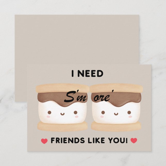 Classroom Valentine "S'more Friends Like You" (Anverso / Reverso)