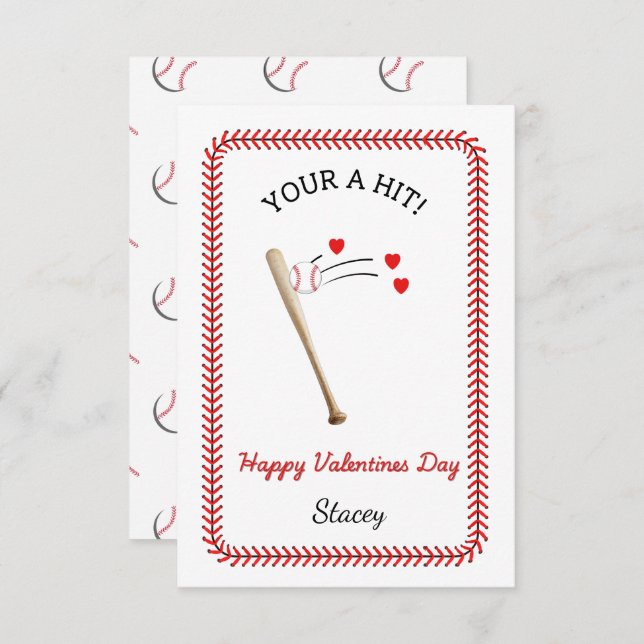 Classroom Valentine "You're A Hit" (Anverso / Reverso)