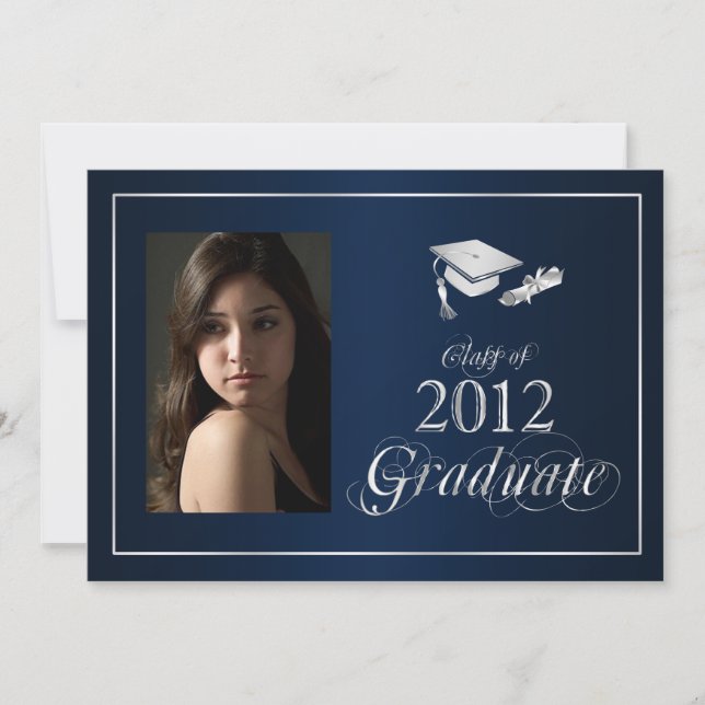 Classy Blue and Silver 2012 - Invitación a la foto (Anverso)