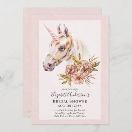 Classy BOHO Unicorn Invitación para el almuerzo de