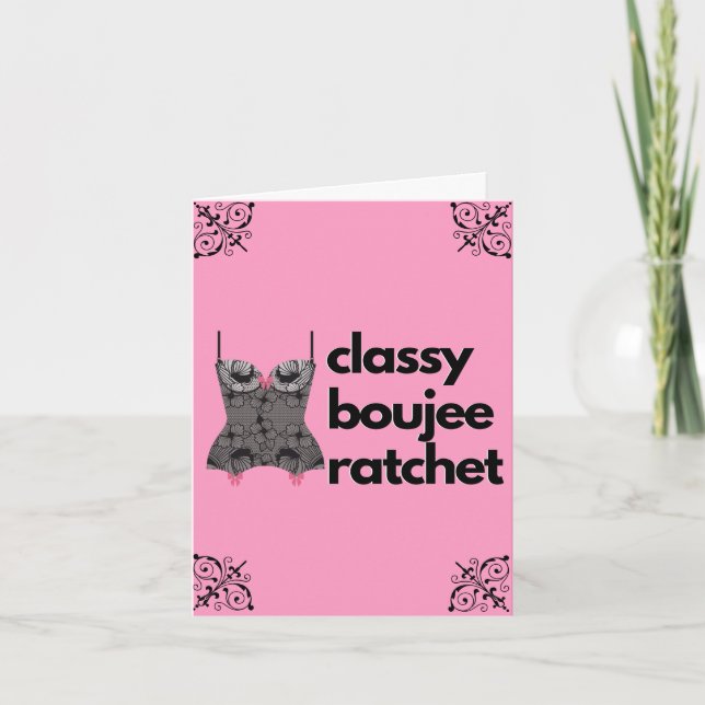 Classy Boujee Ratchet | Lingerie rosa y negra (Anverso)